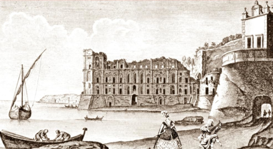Illustrazione del palazzo donn'Anna a Napoli