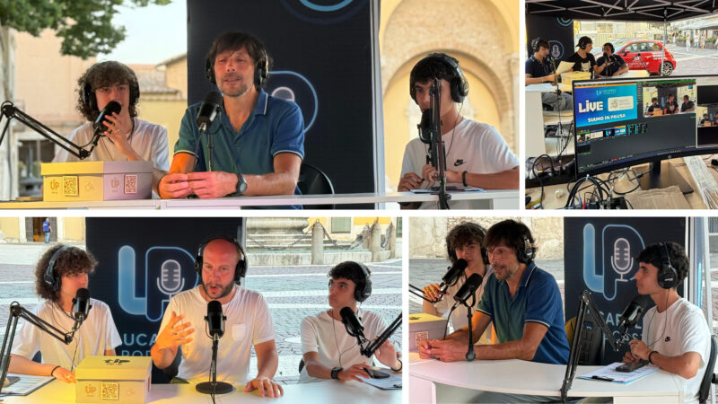A piazza Santa Sofia, il “Lucarelli Podcast” degli studenti dell’ITI Lucarelli presente alla 46a edizione di Benevento Città Spettacolo